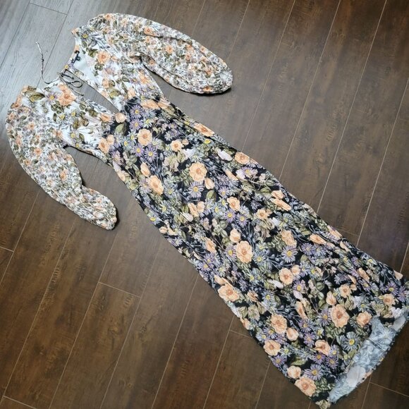 For Love And Lemons Arabella Maxi Dress Womens M Boho Chic Floral Y2K Romance - Picture 3 of 10